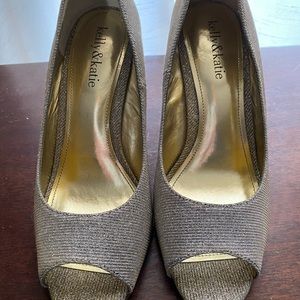 Lily and Kelly wedge silver heel with open toe
